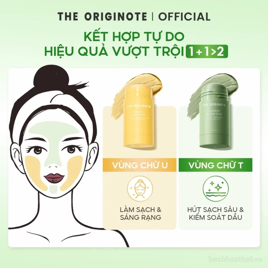 Thanh lăn mặt nạ đất sét ngải cứu The Originote B3 Clay Stick se khít lỗ chân lông ảnh 2