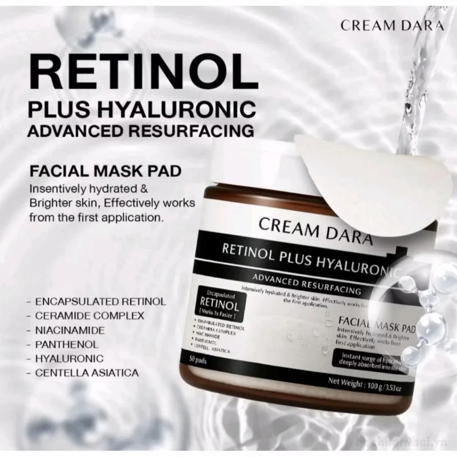Mặt nạ dưỡng da CREAM DARA Retinol Deep in Serum pads 100gr ảnh 6