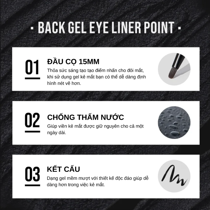 Kẻ mắt dạng Gel Tonymoly Back Gel Eyeliner 4g ảnh 9