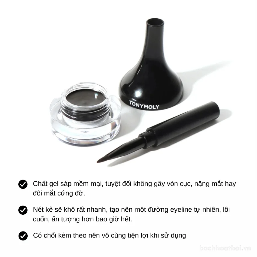 Kẻ mắt dạng Gel Tonymoly Back Gel Eyeliner 4g ảnh 10