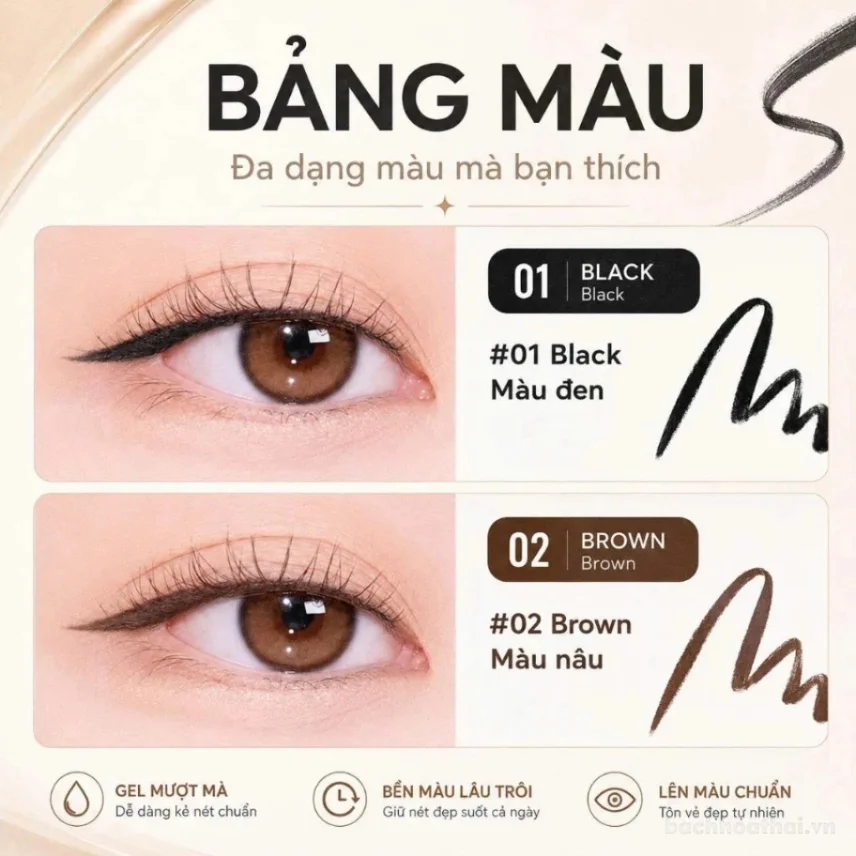 Kẻ mắt dạng Gel Tonymoly Back Gel Eyeliner 4g ảnh 19