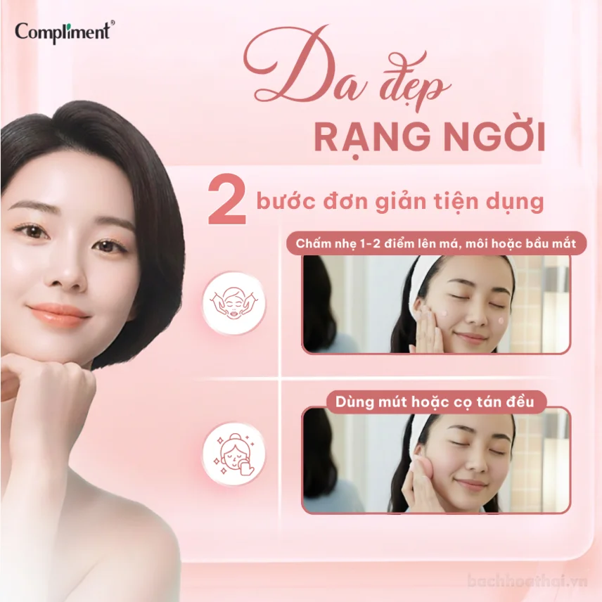 Phấn má hồng kem 3 in 1 Compliment makeup Blush ảnh 10