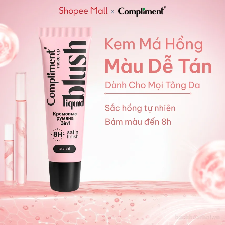 Phấn má hồng kem 3 in 1 Compliment makeup Blush ảnh 13