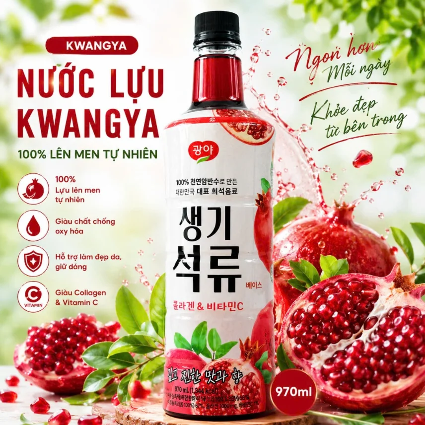 Nước uống lựu lên men giấm lựu Kwangya Collagen Vitamin C ảnh 6
