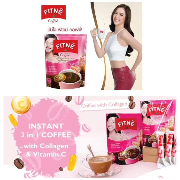 Cà phê hòa tan Fitné Coffee Collagen và Vitamin C Thái Lan