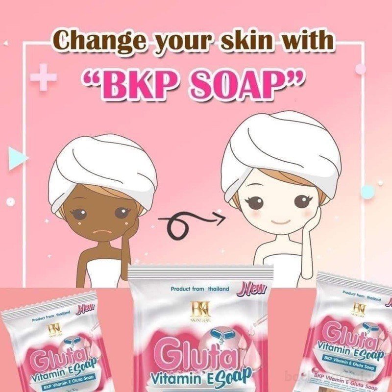 Bánh xà phòng BKP Gluta Vitamin E màu hồng nhạt