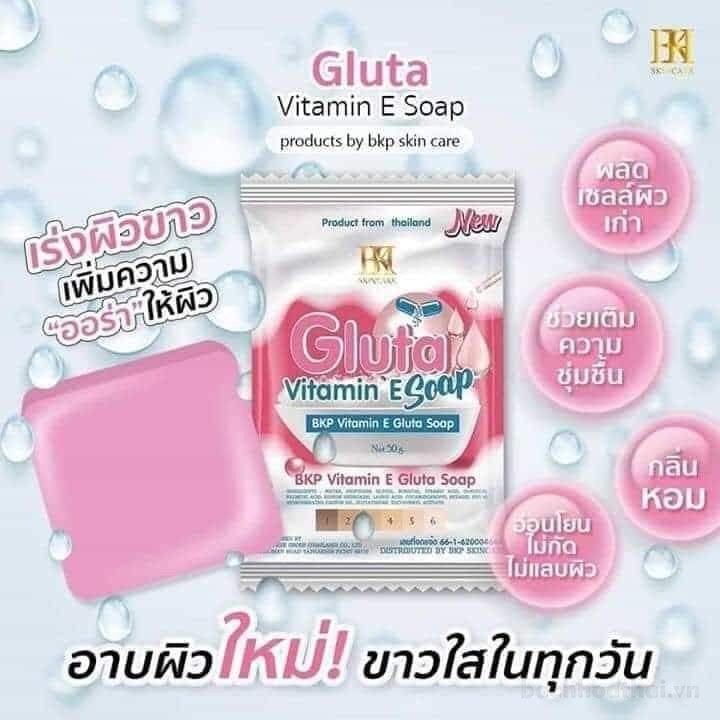 Bao bì xà phòng BKP Gluta Vitamin E Soap Thái Lan bánh 50 g