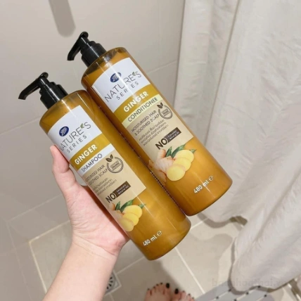 Set dầu gội dầu xả gừng Boots Nature's Series Ginger Shampoo and Conditioner Thái Lan ảnh 8