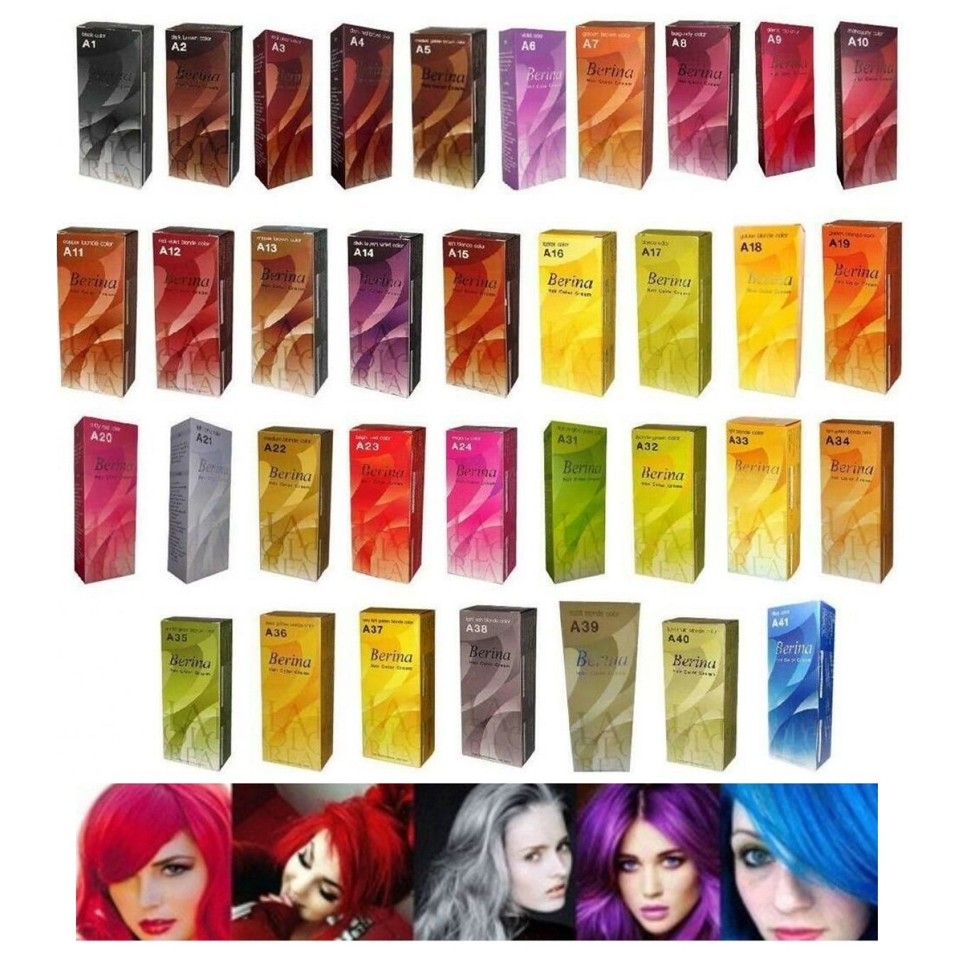 Thuốc nhuộm tóc Berina Hair Color Cream Thái Lan - A1 Black