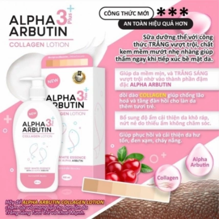 Sữa dưỡng thể Alpha Arbutin Collagen Lotion 3 Plus 500ml Thái Lan ảnh 4