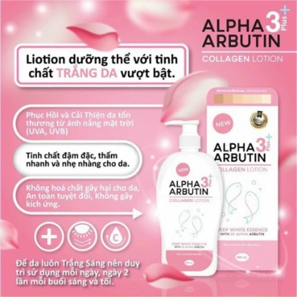 Sữa dưỡng thể Alpha Arbutin Collagen Lotion 3 Plus 500ml Thái Lan ảnh 9