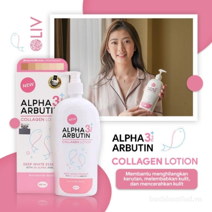 Sữa dưỡng thể Alpha Arbutin Collagen Lotion 3 Plus 500ml Thái Lan ảnh 11