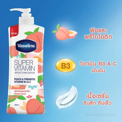 Sữa dưỡng thể trắng da Vaseline Super Vitamin Whitening Serum 380ml ảnh 15