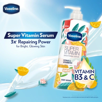 Sữa dưỡng thể trắng da Vaseline Super Vitamin Whitening Serum 380ml ảnh 14
