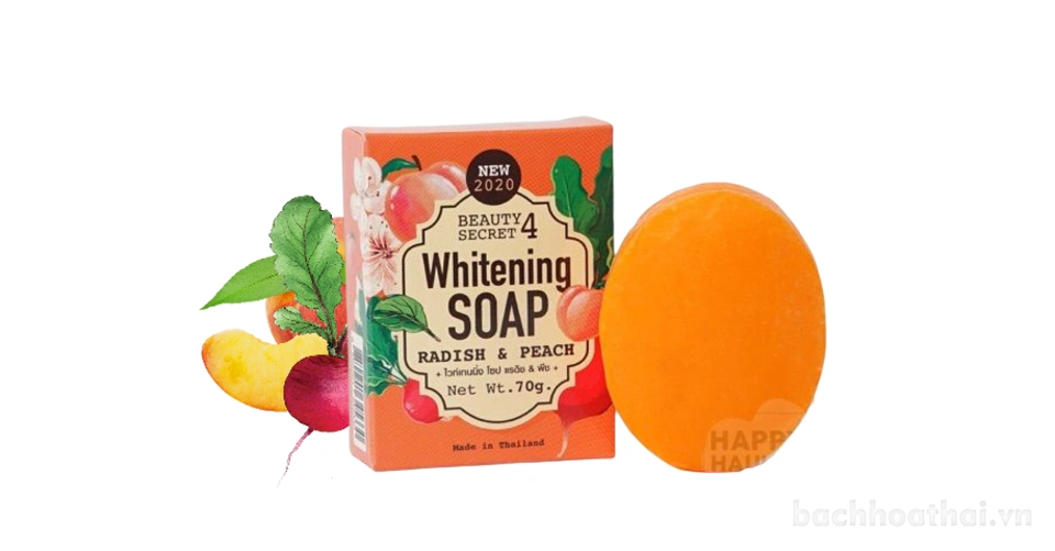 Xà phòng rạn thâm nám da Beauty Secret 4 Whitening Soap Radish & Peach