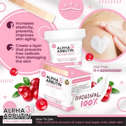 Kem dưỡng thể trắng da Alpha Arbutin 3+Plus Collagen Cream Thái Lan ảnh 10