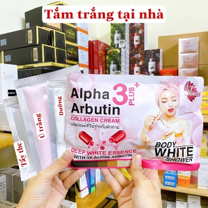 Set ủ trắng toàn thân Jenus Alpha Arbutin Collagen Cream 3 Plus+ Thái Lan ảnh 8