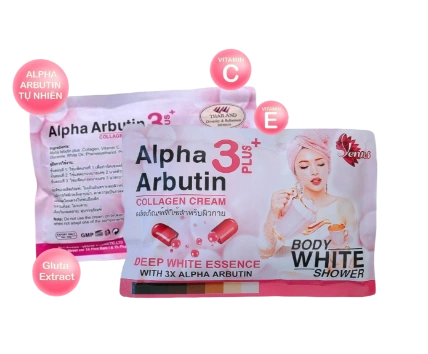 Set ủ trắng toàn thân Jenus Alpha Arbutin Collagen Cream 3 Plus+ Thái Lan ảnh 1