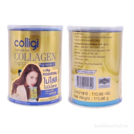 Bột uống trắng da Collagen Collige Hydrolyzed Fish Tripeptide + Vitamin C ảnh 1