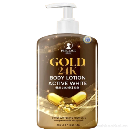 Sữa dưỡng thể kích trắng da vàng Gold 24K Body Lotion Active White Thái Lan ảnh 1