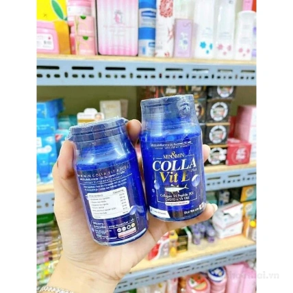 Viên uống dưỡng trắng da chắc khỏe móng tóc Min&Min Colla Vit E Plus ảnh 3