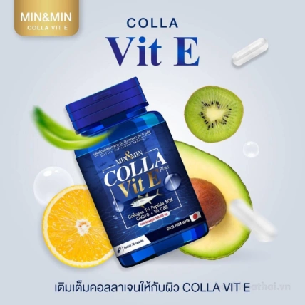Viên uống dưỡng trắng da chắc khỏe móng tóc Min&Min Colla Vit E Plus ảnh 8