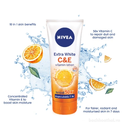 Sữa dưỡng thể kích trắng da Nivea Extra White Vitamin Lotion Thái Lan ảnh 3