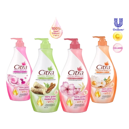 Sữa dưỡng thể trắng da chống nắng Citra Pinkish Glow UV Aura 300ml ảnh 1