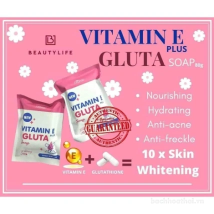 Xà phòng vitamin E plus GLUTA X10 Collagen trắng da  ảnh 4