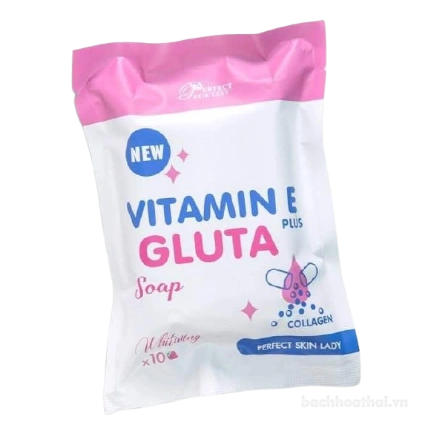 Xà phòng vitamin E plus GLUTA X10 Collagen trắng da  ảnh 1