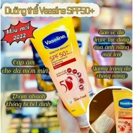Sữa dưỡng thể trắng da, mờ thâm đều màu da Vaseline Healthy Bright Gluta-Hya Serum Burst ảnh 5