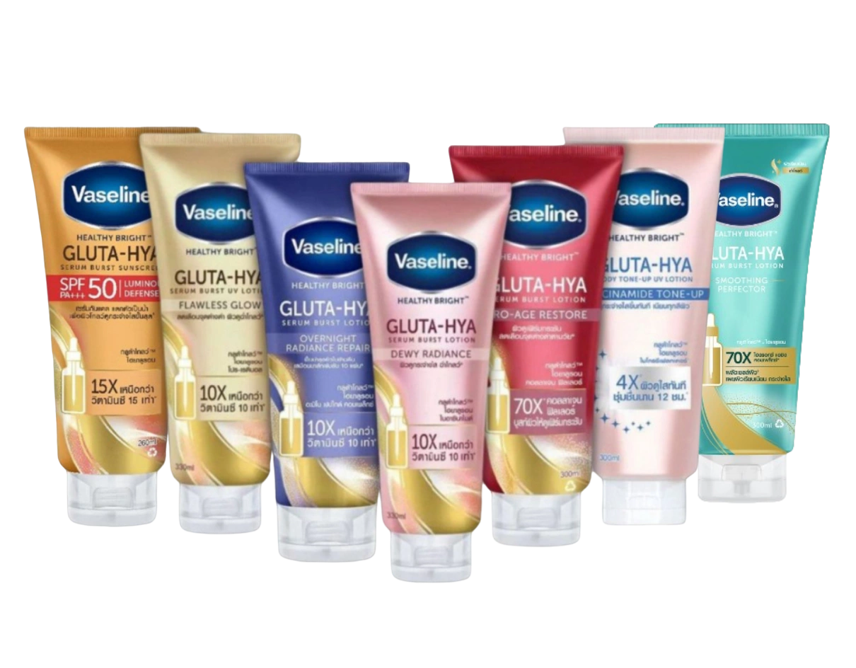 Sữa dưỡng thể trắng da, mờ thâm đều màu da Vaseline Healthy Bright Gluta-Hya Serum Burst