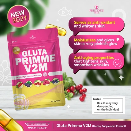 Viên uống Glutathione giảm thâm sạm, làm trắng, ngăn ngừa lão hóa Precious Skin Gluta Primme V2M ảnh 6