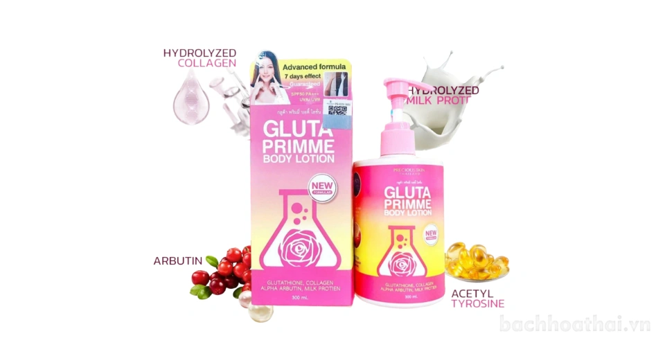 Sữa dưỡng thể trắng da toàn thân Gluta Primme Body Lotion 300ml