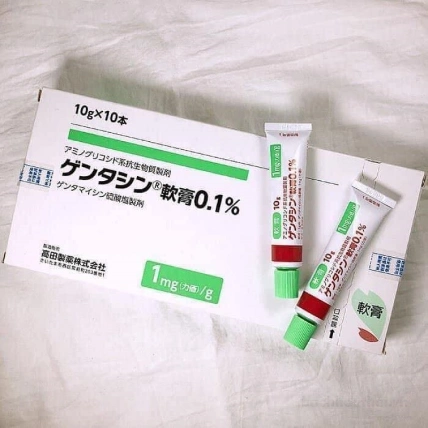 Gel xóa mờ sẹo đánh bay mụn Gentacin Ointment 0.1% Nhật Bản ảnh 17