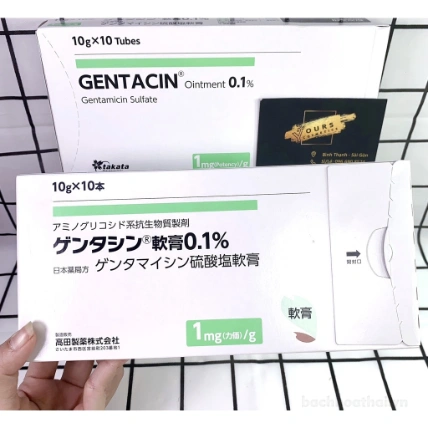 Gel xóa mờ sẹo đánh bay mụn Gentacin Ointment 0.1% Nhật Bản ảnh 6
