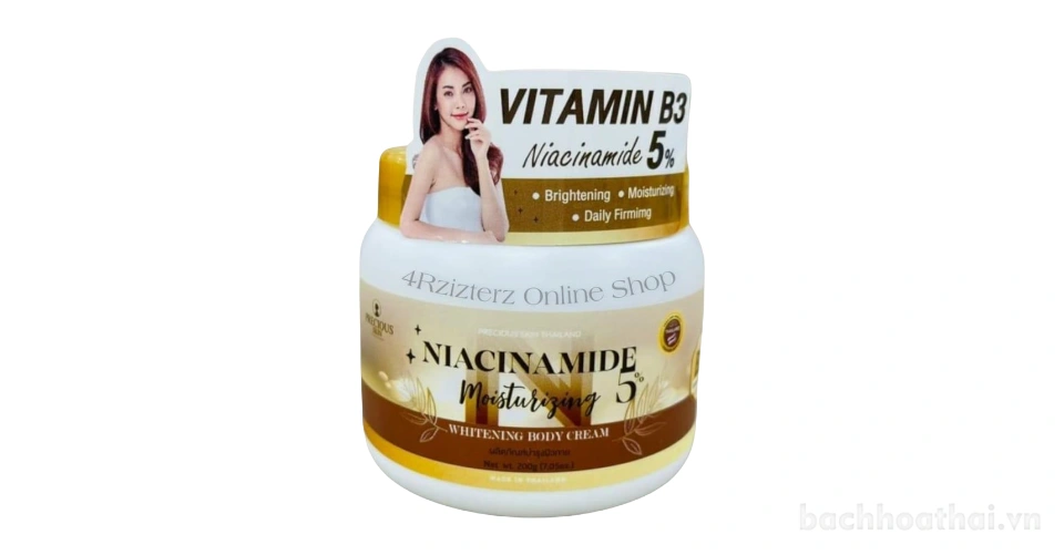 Kem body Niacinamide Moisturizing 5% Whitening Body Cream làm sáng dưỡng ẩm 200gr