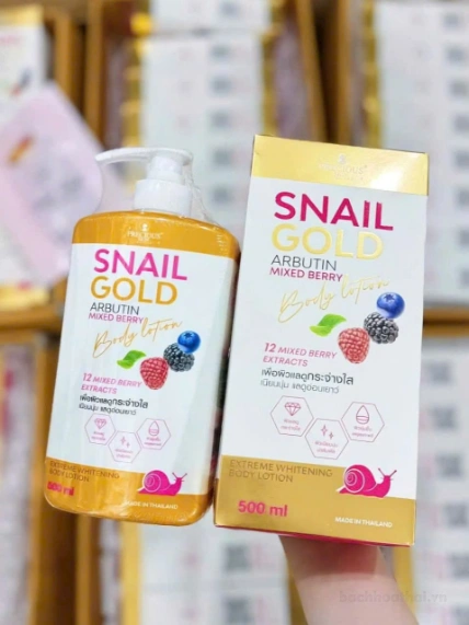 Sữa dưỡng thể Snail Gold Arbutin Mix Berry Body Lotion 500ml ảnh 11