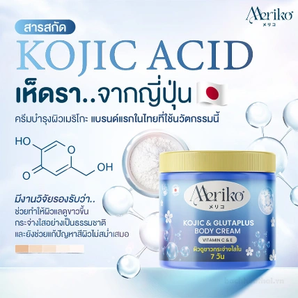 Kem dưỡng thể trắng da Meriko Kojic X Glutaplus Body Cream 500g  ảnh 13