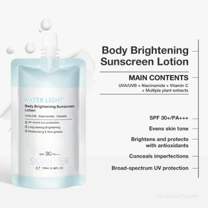 Kem chống nắng dưỡng trắng body SKINEVER Water Light Body Brightening Sunscreen Lotion
 ảnh 8