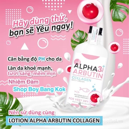 Kem tắm Alpha Arbutin 3+ Plus Collagen Bath Cream 350ml Thái Lan ảnh 10