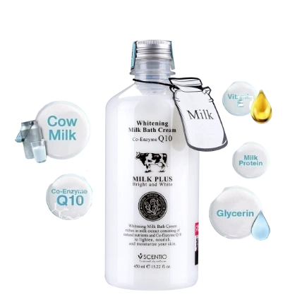 Sữa tắm trắng Scentio Milk Plus Bright & White Shower Cream 450 ml ảnh 1