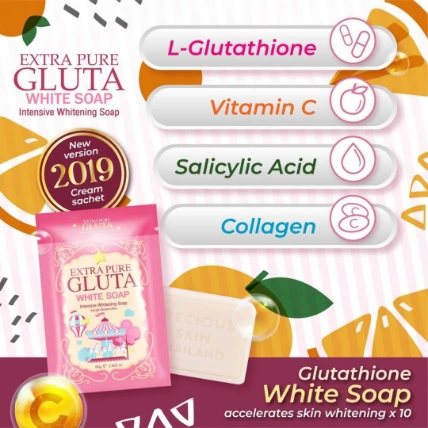 Xà phòng tắm trắng với Glutathione Extra Pure Gluta White Thái Lan ảnh 6