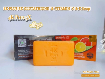 Xà phòng 4K Plus Glutathione & Vitamin E&C Soap loại bỏ thâm đen sắc tố da Thái Lan ảnh 7
