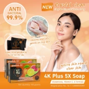 Ảnh sản phẩm Xà phòng 4K Plus Glutathione & Vitamin E&C Soap loại bỏ thâm đen sắc tố da Thái Lan 2