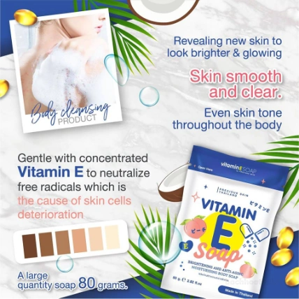 Xà phòng tắm dưỡng da AR Vitamin E Whitening Soap Thái Lan ảnh 7