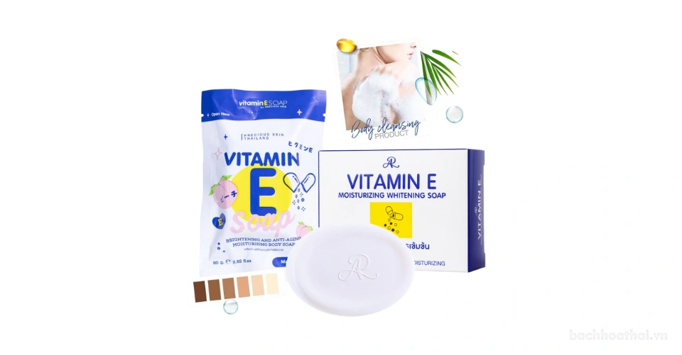 Xà phòng tắm dưỡng da AR Vitamin E Whitening Soap Thái Lan