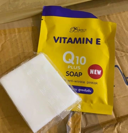 Xà phòng tắm trắng da Vitamin E Soap Plus Q10 ảnh 6