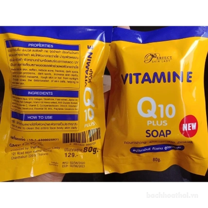 Xà phòng tắm trắng da Vitamin E Soap Plus Q10 ảnh 8