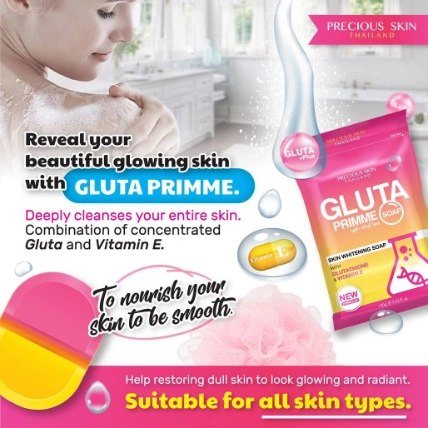 Xà phòng tắm trắng da bổ xung Glutathione Precious Skin Gluta Primme Soap Thái Lan ảnh 5